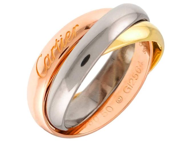 Anel Cartier Trinity Medium MM #50 Rosa Branco Amarelo