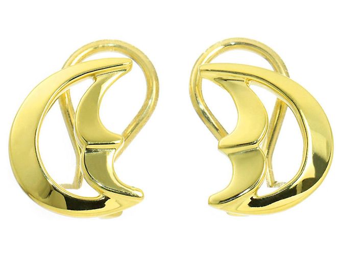Autre Marque Tiffany & Co. Crescent Moon Clip-Ohrringe Gelb