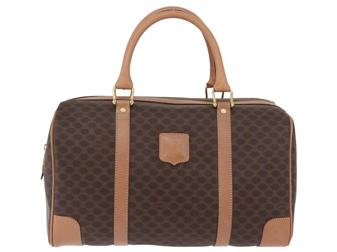 Céline Celine Vintage Duffle Macadam Coated Canvas Large Marron