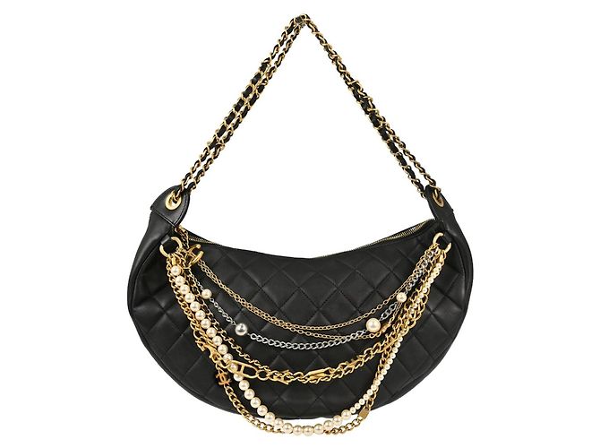 Chanel All About Chains Taille gestepptes Lammleder Schwarz