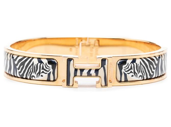 Hermès Hermes Emaille-Armband in Schwarz und Weiß