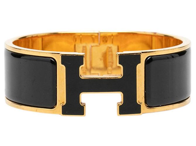 Hermès Bracciale con Charms Smaltati Hermes Clic Clac PM Nero