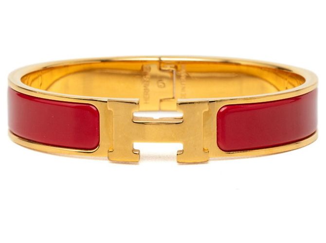 Hermès Pulseira Charm Hermes Click H PM Esmalte Vermelho