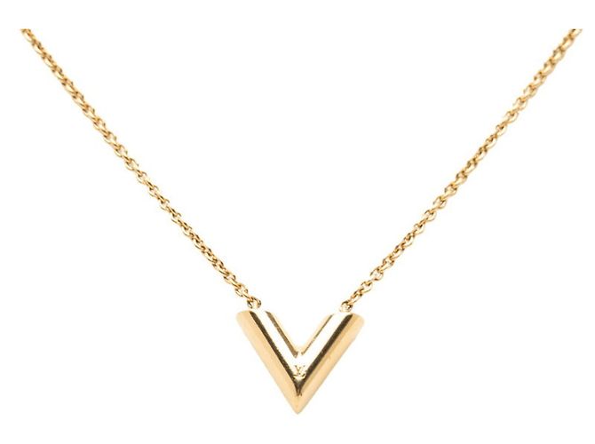 Colar com Pendente Louis Vuitton Essential V Chain Dourado