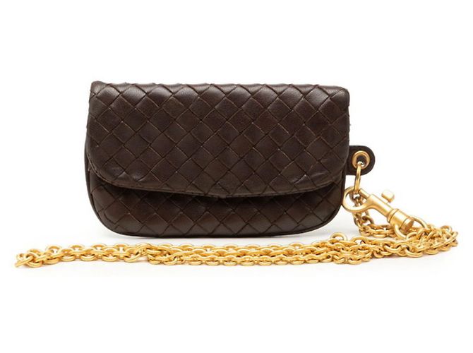 Portefeuille à chaîne Intrecciato Bottega Veneta Marron