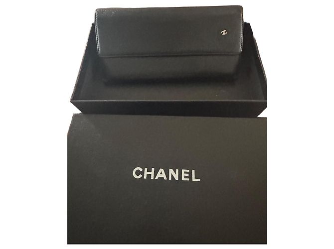 Chanel Classic Black Grained Leather Wallet