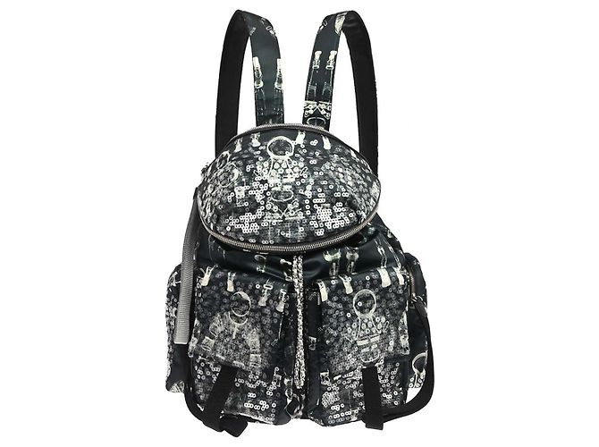 Chanel Astronaut Essentials Sequin Embellished Printed Nylon Large Navy blue