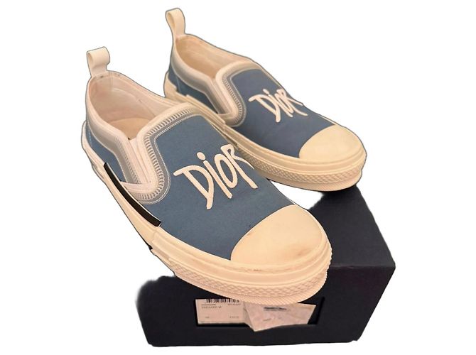 Autre Marque Dior B23 Low-Top Sneaker Blau Canvas Weiß