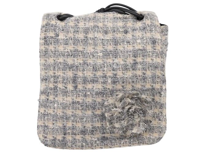 Chanel Camellia Messenger Tweed Large Marron