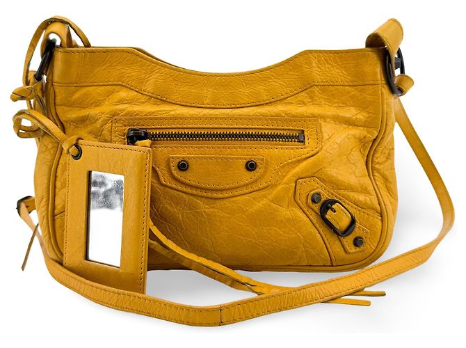 Balenciaga Hip Classic Studs Leather Jaune