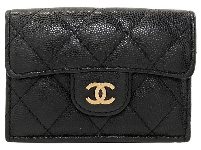 Chanel Matelassé Tri-fold Wallet Black