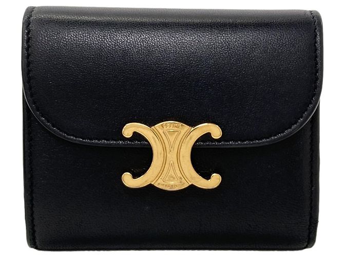 Céline Celine Small Flap Wallet Black