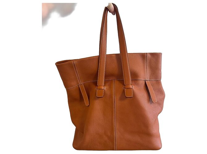 Sac Cabas Hermès Cabag Elan en cuir marron