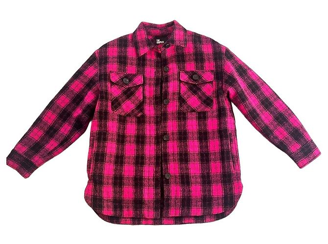 The Kooples Camicia a Quadri Oversize Rosa e Nera Nero