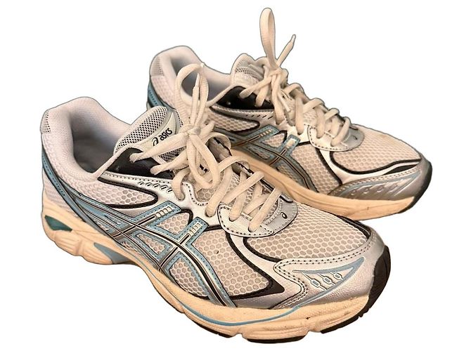 Autre Marque Asics GT-2160 Baskets de Course Blanc Gris Métallisé Bleu clair