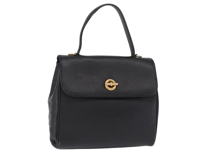 Céline Celine Top Handle Leather Black