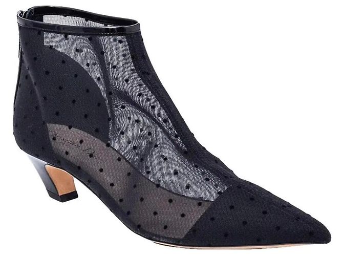 Christian Dior Botines de Tul Negro con Lunares