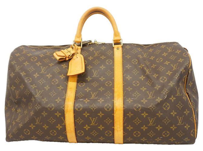 Louis Vuitton Boston Monogram Keepall 55 Castaño