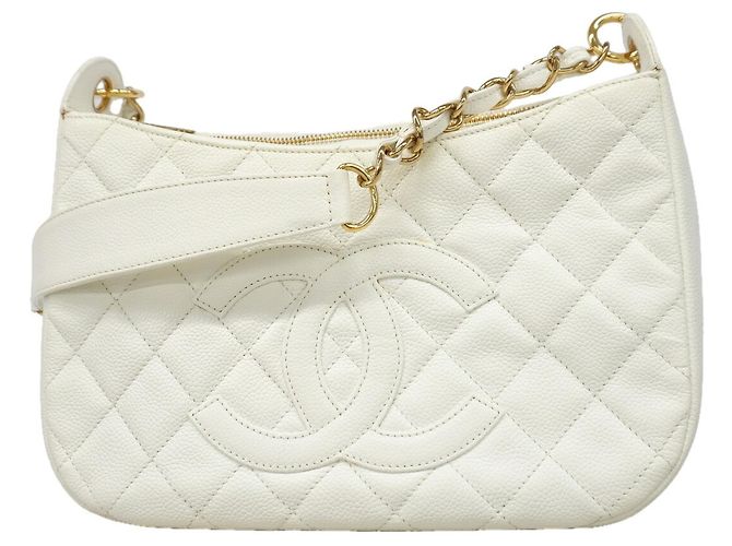 Bolso de hombro Chanel Matelassé con cadena Blanco