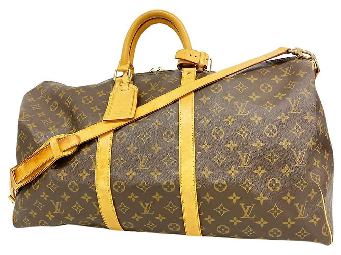 Louis Vuitton Boston Monogram Keepall Bandoulière 55 Marron