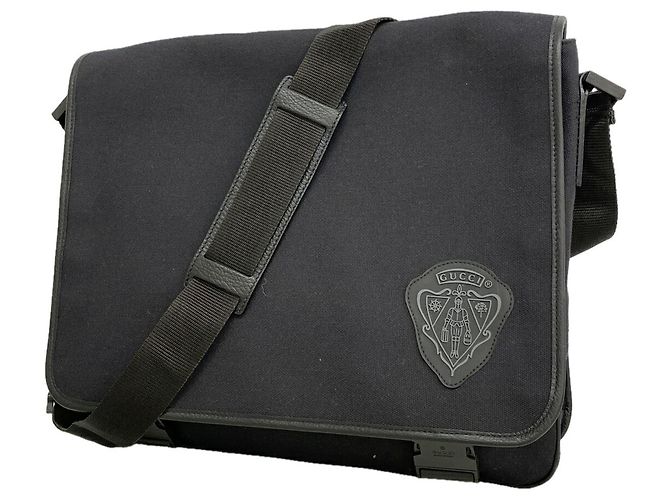 Gucci Black Canvas Shoulder Bag