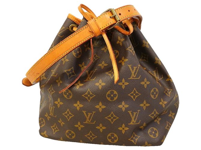 Noe Bolsa de Ombro Louis Vuitton Monogram Petit Noé Marrom