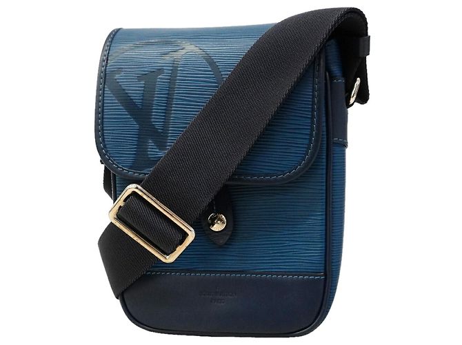 Bolsa de Ombro Louis Vuitton Epi Downtown BB Azul marinho