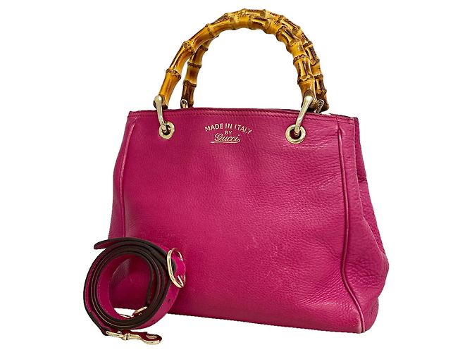 Bolsa Gucci Bamboo de couro roxa Roxo