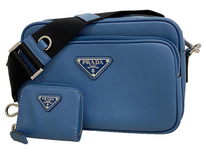 Borsa a tracolla Prada in pelle blu