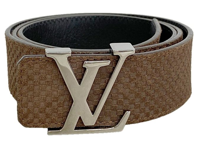 Ceinture Louis Vuitton Micro Damier Marron Noir