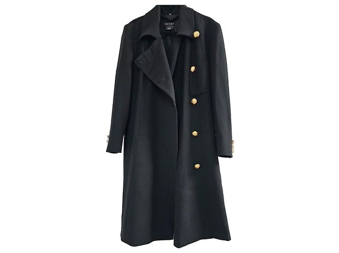 Gucci Wool Coat with Gold Buttons