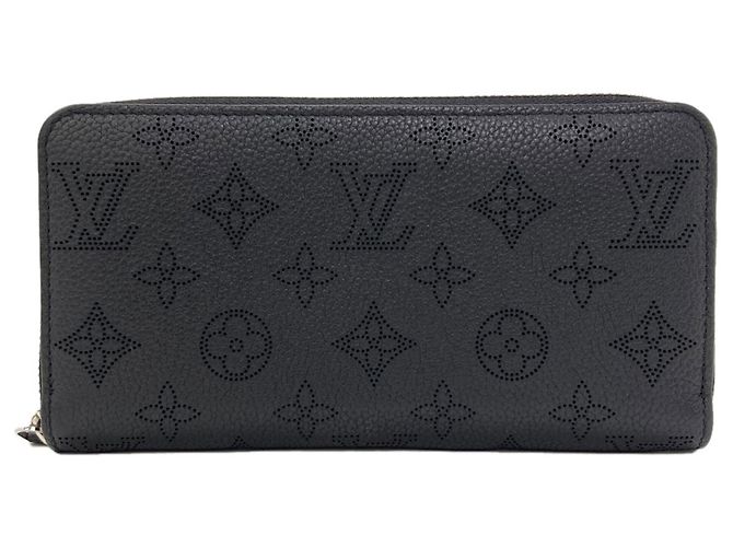 Zippy Louis Vuitton Mahina Leder Geldbörse Schwarz