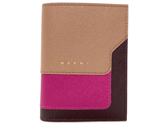 Portafoglio bi-fold Marni Logo Marrone Rosa