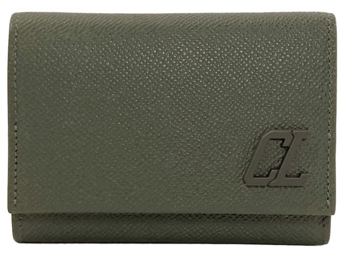 Cartera tri-fold de piel verde Christian Louboutin