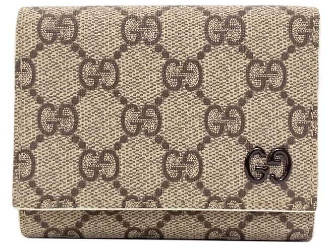 Gucci Tri-fold Geldbörse Braun Weiß