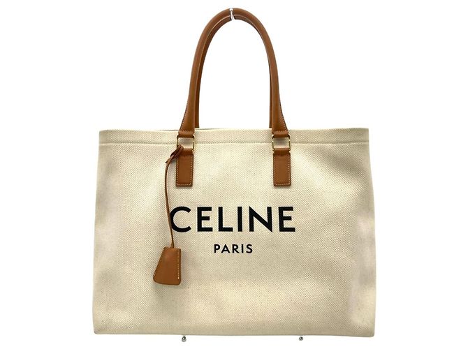Céline Celine Horizontal Cabas Tote Bag Beige