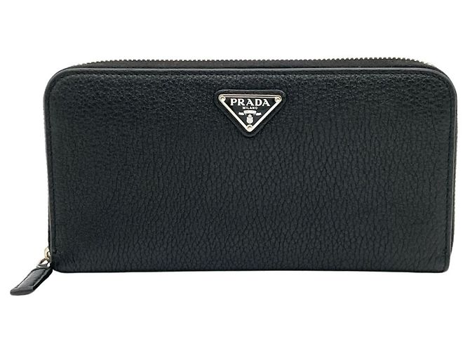 Cartera larga Prada en piel negra Negro