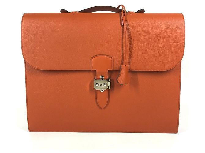 Hermès Hermes Sac à Dépêches 38 Briefcase Orange