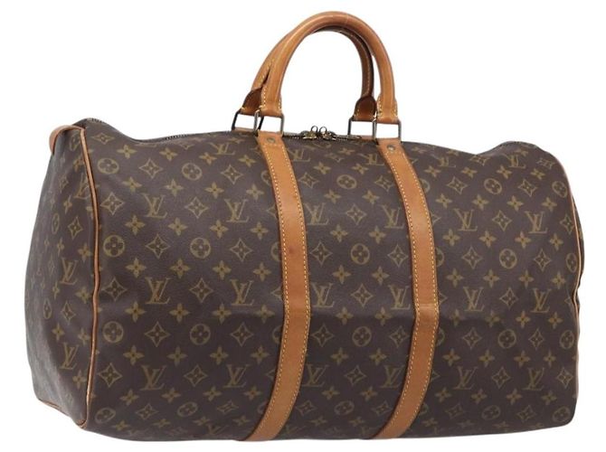 LOUIS VUITTON Monogram Keepall 55 Boston Bag M41424 LV Auth 202683A Monogramme