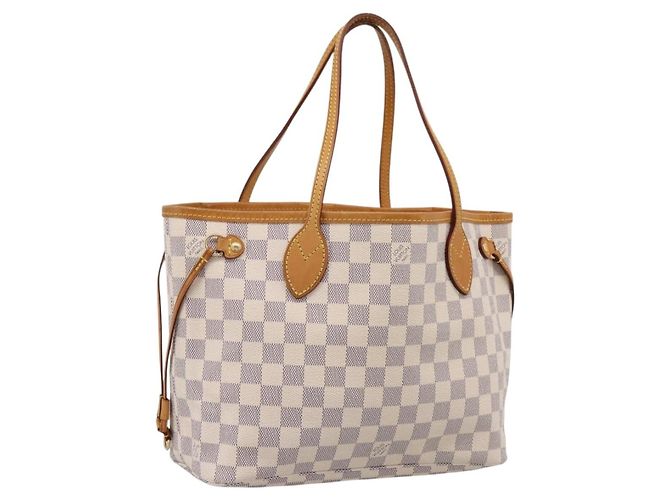 Saco Tote LOUIS VUITTON Damier Azur Neverfull PM N41362 LV Auth 206233A
