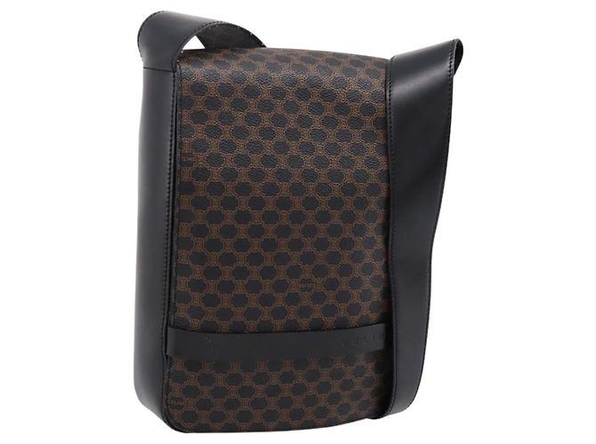 Céline Sac à épaule CELINE Macadam Canvas PVC Noir Doré Auth mr2929A