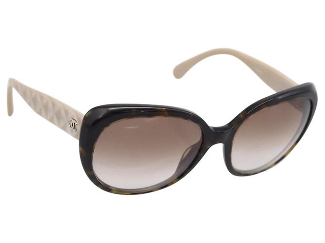 Occhiali da sole CHANEL plastica Black CC Auth bs37324 Nero