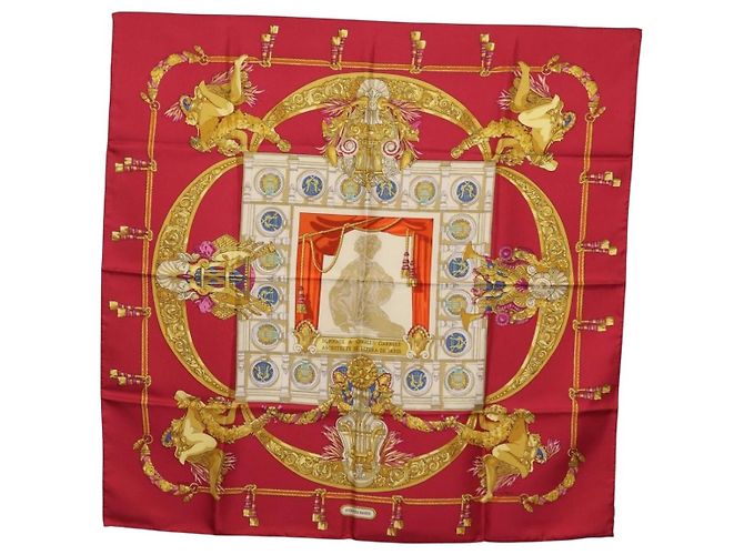 Hermès HERMES Carre 90 Scarf Silk Red Auth 199702M