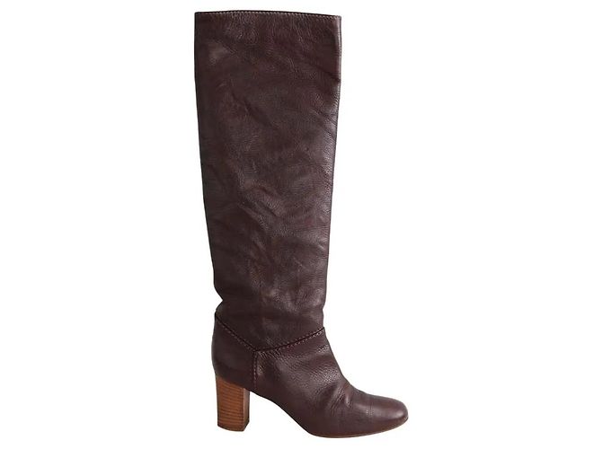 Chloé Brown Leather Boots Size 38