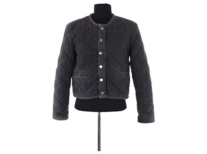 Ba&Sh Jacke aus Baumwolle Anthrazit Anthrazitgrau