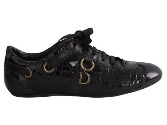 Autre Marque Dior Sneaker aus schwarzem Lackleder