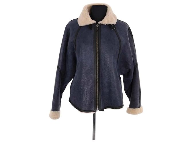 Abrigo de cuero azul Isabel Marant Etoile