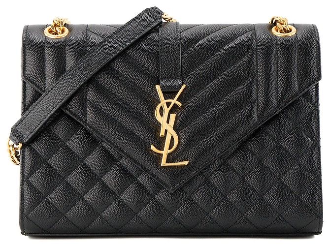 Autre Marque SAINT LAURENT - Borsa a tracolla Envelope Medium Saint Laurent in pelle grana grossa nera Nero