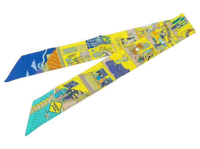 Twilly in seta giallo Hermès La Maison des Carrés