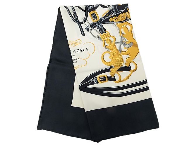 Pañuelo de seda Hermès Brides de Gala Negro 90